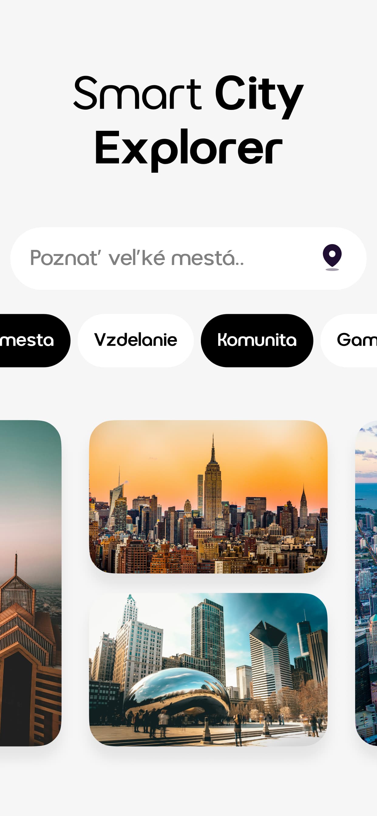 Smart City Explorer — Dostupné pro Android i iOS (2/5)