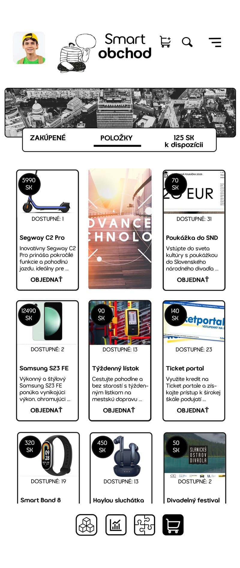 E-shop s odměnami v aplikaci